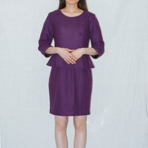 Vintage 80s to 90s purple secretary suit dress NWOT new without tag